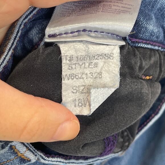 NYDJ High Rise Five Pocket Straight Jeans Zip Fly Medium Wash Blue Size 18W Plus - Picture 9 of 10